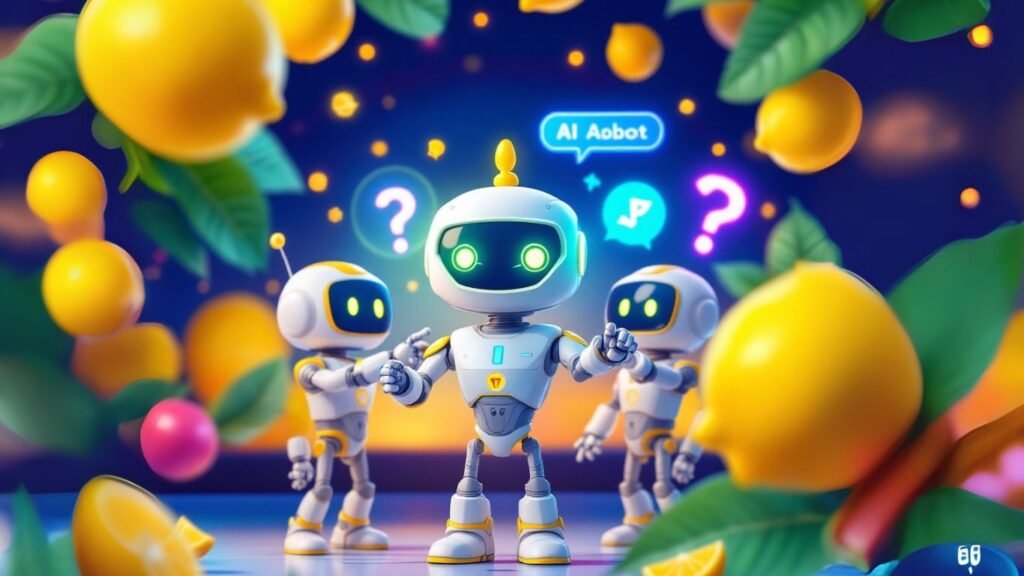 Dynamic 3D rendering of a team of AI robots illustrating Simple AI Assistant Ideas for Non Tech Users in a modern collaborative space.