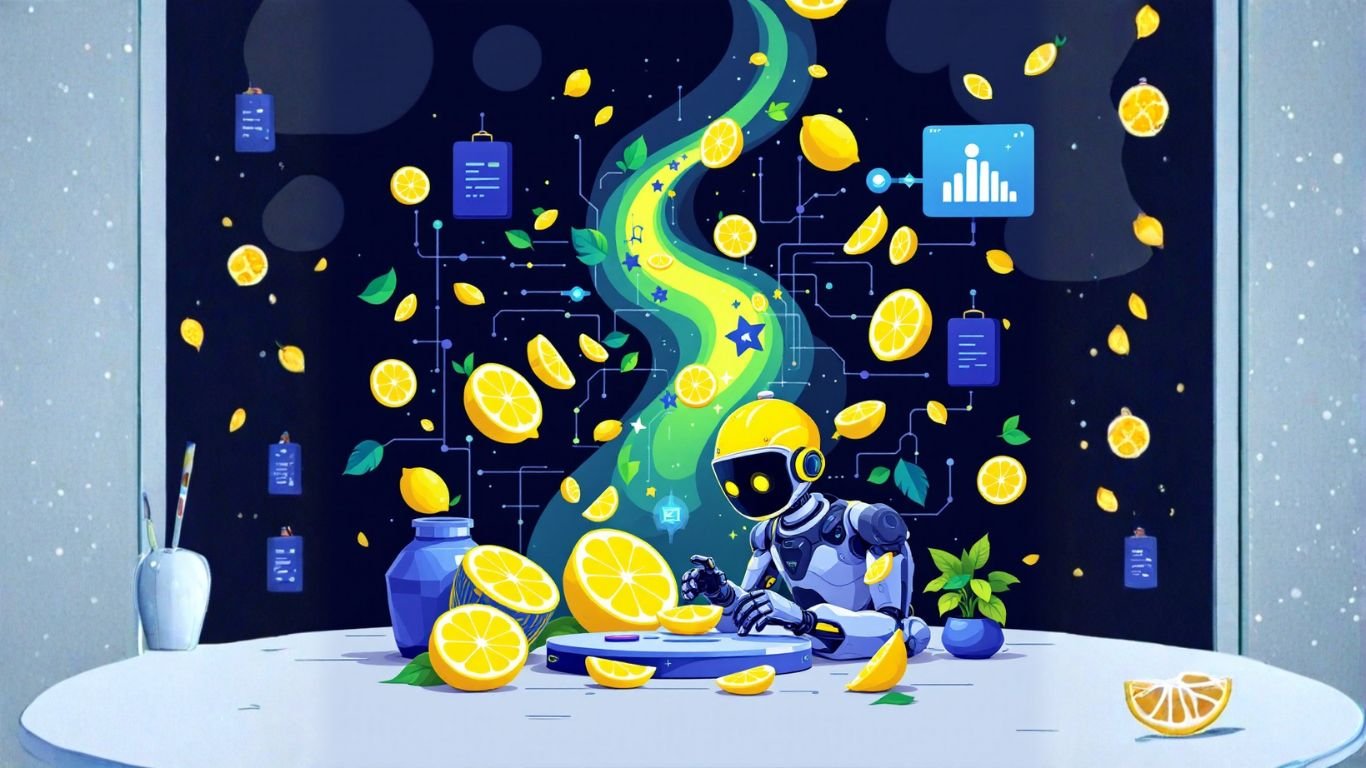 A robot slicing lemons at a visually representing how to optimize training data to enhance AI model accuracy, output, and results