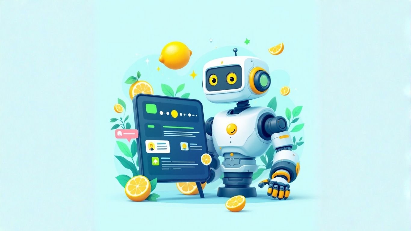 Friendly robot with a digital display highlights enhanced features of voice assistants designed to boost everyday productivity