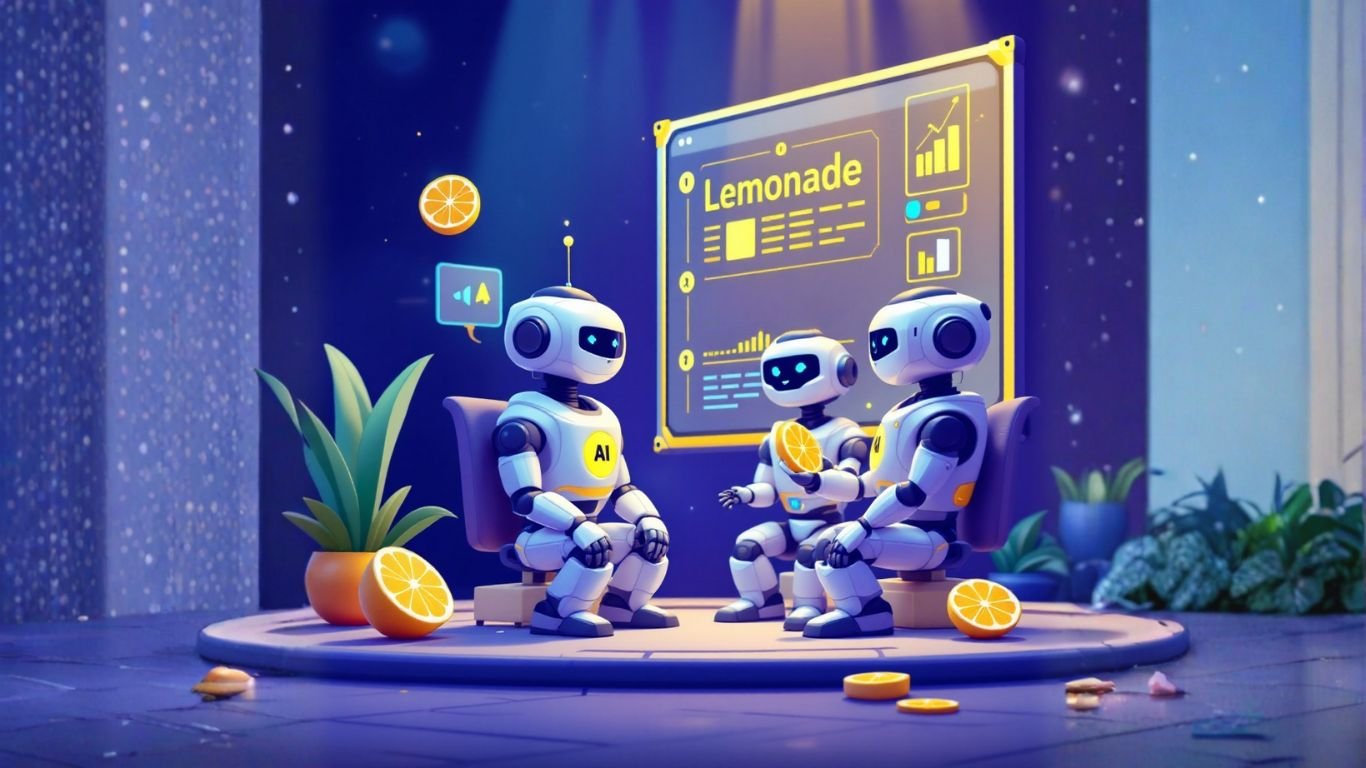 Group of AI robots collaborating in front of a large screen, demonstrating how regulated firms use AI assistants to build and maintain effective SOPs