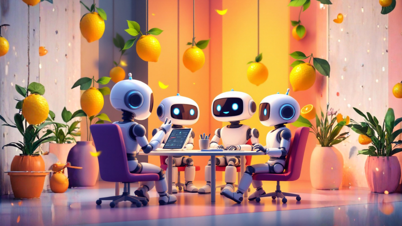 Team of AI robots discussing how SMEs can achieve empathy at scale using AI to personalize customer experiences and improve connections